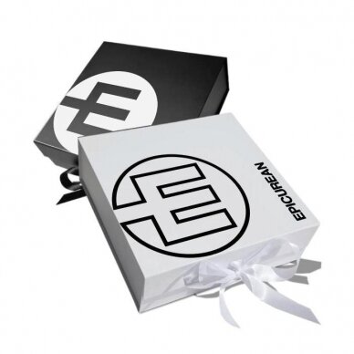 SET OF WHITE & BLACK EPICUREAN.LT GIFT BOXES WITH RIBBON TIES 2 UNITS