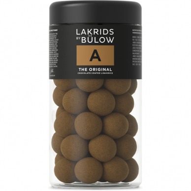 A-THE ORIGINAL CHOCOLATE COATED LIQUORICE "LAKRIDS BY BÜLOW" 250 G