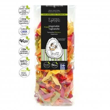 SILVER AWARDED HOME MADE VEGETABLE TAGLIATELLE WITHOUT SALT "MAMA IRENE" 400G