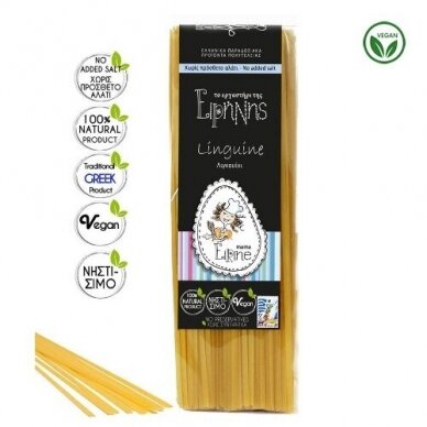 PREMIUM "LINGUINE" BE DRUSKOS IŠ GRAIKIJOS "MAMA IRENE" 500 G PREMIUM "LINGUINE" BE DRUSKOS IŠ GRAIKIJOS "MAMA IRENE" 500 G