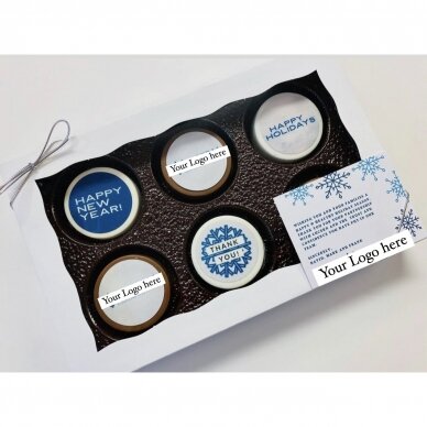 WITH YOUR COMPANY LOGO NEW YEAR COOKIES GIFT BOX WITH WELCOME NOTE