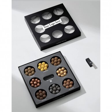 CHOCOLATED LICORICE WINTER SELECTION BOX WITH YOUR LOGO ON IT