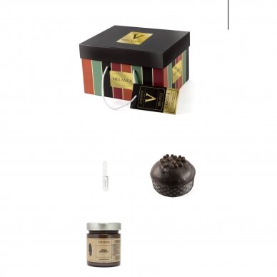 X's Mélange – Panettone padengtas  šokoladu su sicilietiškomis pistacijomis + indelis DOP tepamo kremo- 4 skoniai pasirinktinai 2