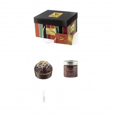 X's Mélange – Panettone padengtas  šokoladu su sicilietiškomis pistacijomis + indelis DOP tepamo kremo- 4 skoniai pasirinktinai 3